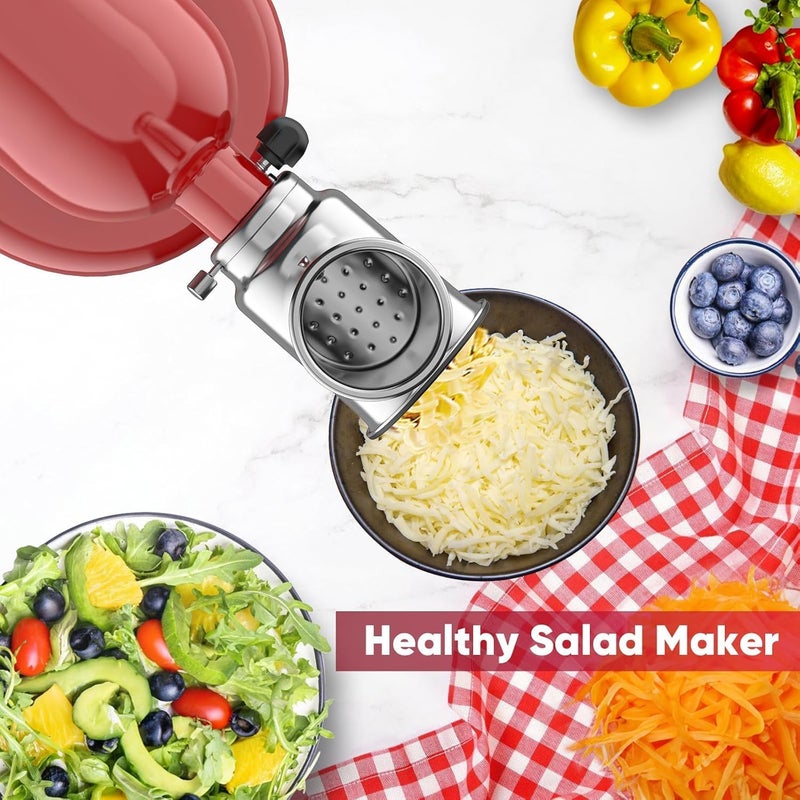 Cofun Stainless Steel Slicer Shredder Attachment for KitchenAid Stand Mixer, Salad Machine with Vegetable Slicer, Salad Maker, Grinding Powder, Cheese Grater by - Image 2
